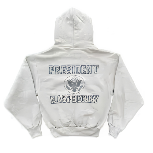 President Raspberry Hoodie – White