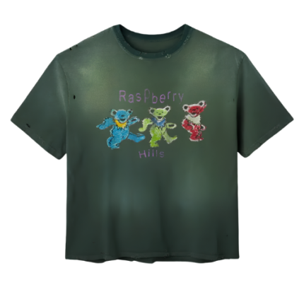 Gold+Vintage Raspberry Hills Grateful Berry Green Tee