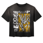 Gold+Vintage Raspberry Hills Code 77 Black Tee