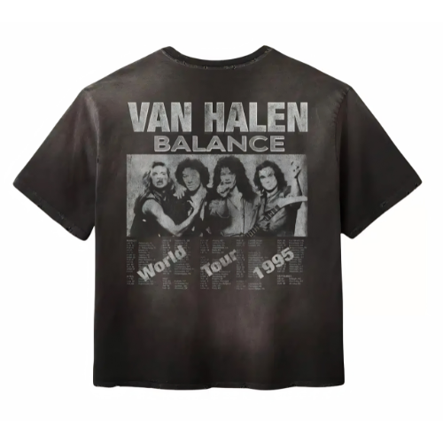 42 Gold+Vintage Gallery Raspberry Hills Balance Van Halen Black Tee Gold+Vintage Gallery Raspberry Hills Balance Van Halen Black Tee